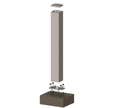 POTEAU ALUMINIUM SUR PLATINE 10X10CM, HT 1.85M