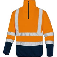 Pull de travail polaire haute visibilité à col camionneur orange T.XXXL - DELTA PLUS