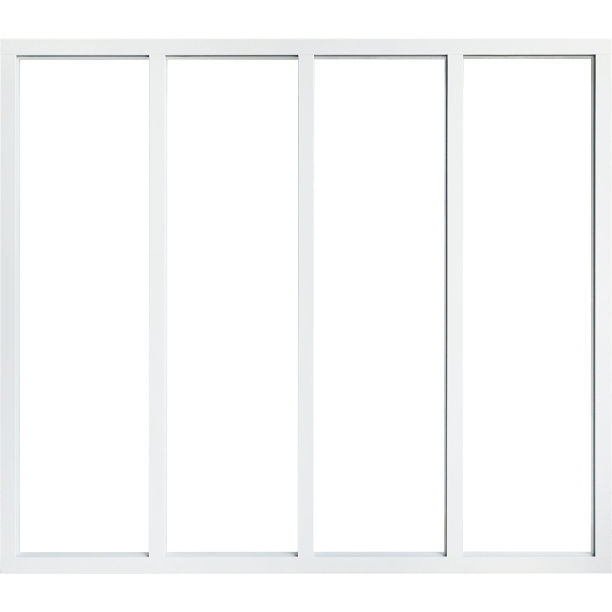 Kit verrière aluminium 4 vitrages clairs inclus hauteur 1080 mm blanc sablé 0