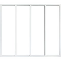 Kit verrière aluminium 4 vitrages clairs inclus hauteur 1080 mm blanc sablé 0