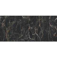 Carrelage intérieur de sol et murs noir mat effet marbre l.60 x L.120 cm Marquina Gold 0