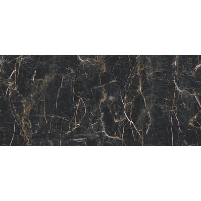 Carrelage intérieur de sol et murs noir mat effet marbre l.60 x L.120 cm Marquina Gold 0