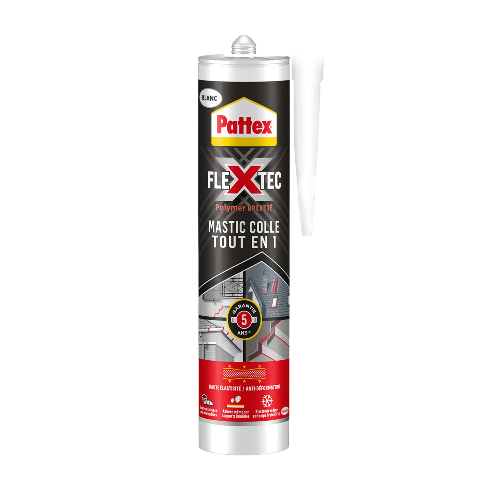 Mastic colle tout en 1 blanc 389 g Flextec - PATTEX 0