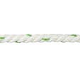 Corde cablée polyester blanc/vert 6 mm Long.1 m