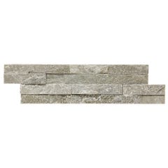 Plaquette de parement pierre naturelle gris l.10 x L.40 cm Slinstone 2