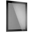 Porte vitrée réversible 60 x 76,5 cm Aluminium noir/Verre gris fumé