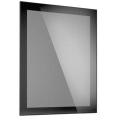 Porte vitrée réversible 60 x 76,5 cm Aluminium noir/Verre gris fumé 0