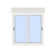 Fenetre coulissante aluminium volet roulant integre 125x120 rupture de pont thermique blanc