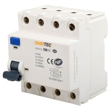 Interrupteur différentiel tétra 40A 30 mA type AC - OHMTEC 1