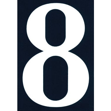 Numéro de rue "8" en PVC adhésif L.110 x l.75 mm - CHAPUIS 0
