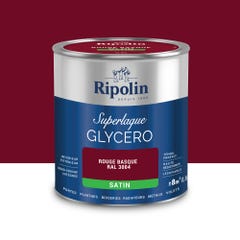 Peinture intérieure et extérieure multi-supports glycéro satin rouge basque 0,5 L - RIPOLIN 0