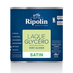 Peinture intérieure et extérieure multi-supports glycéro satin vert olivier 0,5 L - RIPOLIN 2