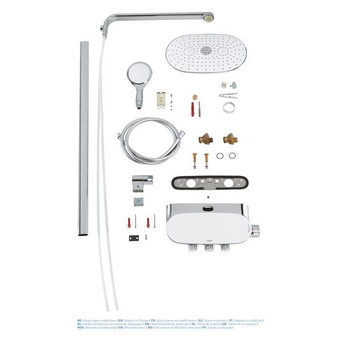 Colonne de douche avec mitigeur thermostatique blanc RAINSHOWER SMARTCONTROL 360 DUO - 26250LS0 GROHE 1
