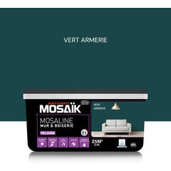 Peinture intérieure multi support acrylique velours vert armerie 2,5 L Mosaline - MOSAIK