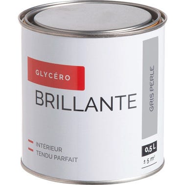 Peinture intérieure multi-supports glycéro brillant gris perle 0,5 L 0