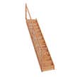 Escalier droit en hêtre avec contremarches et rampe à tubes à gauche Larg.76 cm - GIMM