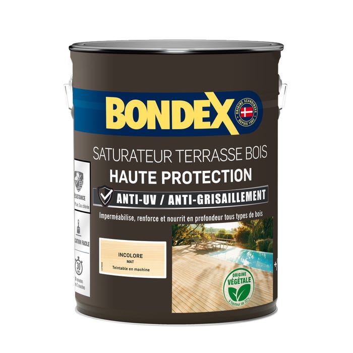 Saturateur terrasse bois anti UV et grisaillement incolore 5 L - BONDEX 2