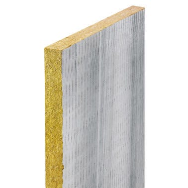 Panneau de laine de roche Firerock pour cheminée kraft L.100 x l.60 cm Ep.30 mm - ROCKWOOL