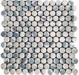 MOSAIQUE 29,7 X 30,5 CM GEO RONDE BLANC BLEU