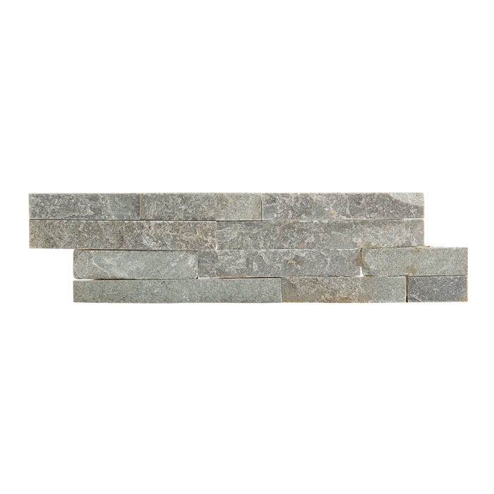 Plaquette de parement pierre naturelle gris l.10 x L.40 cm Slinstone 5