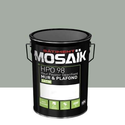 Peinture intérieure satin vert ficus teintée en machine 4L HPO - MOSAIK 1