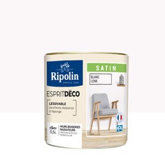 Peinture intérieure multi-supports acrylique satin blanc lenk 0,5 L Esprit déco - RIPOLIN 2