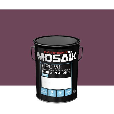 Peinture intérieure mat violet bouvreuil teintée en machine 4L HPO - MOSAIK 1