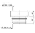 Sortie de cuvette droite Ø1 00 À 105 mm
