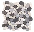 Mosaique 30x30 galets geo blanc/noir