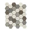 Mosaïque travertin hexagone gris mix