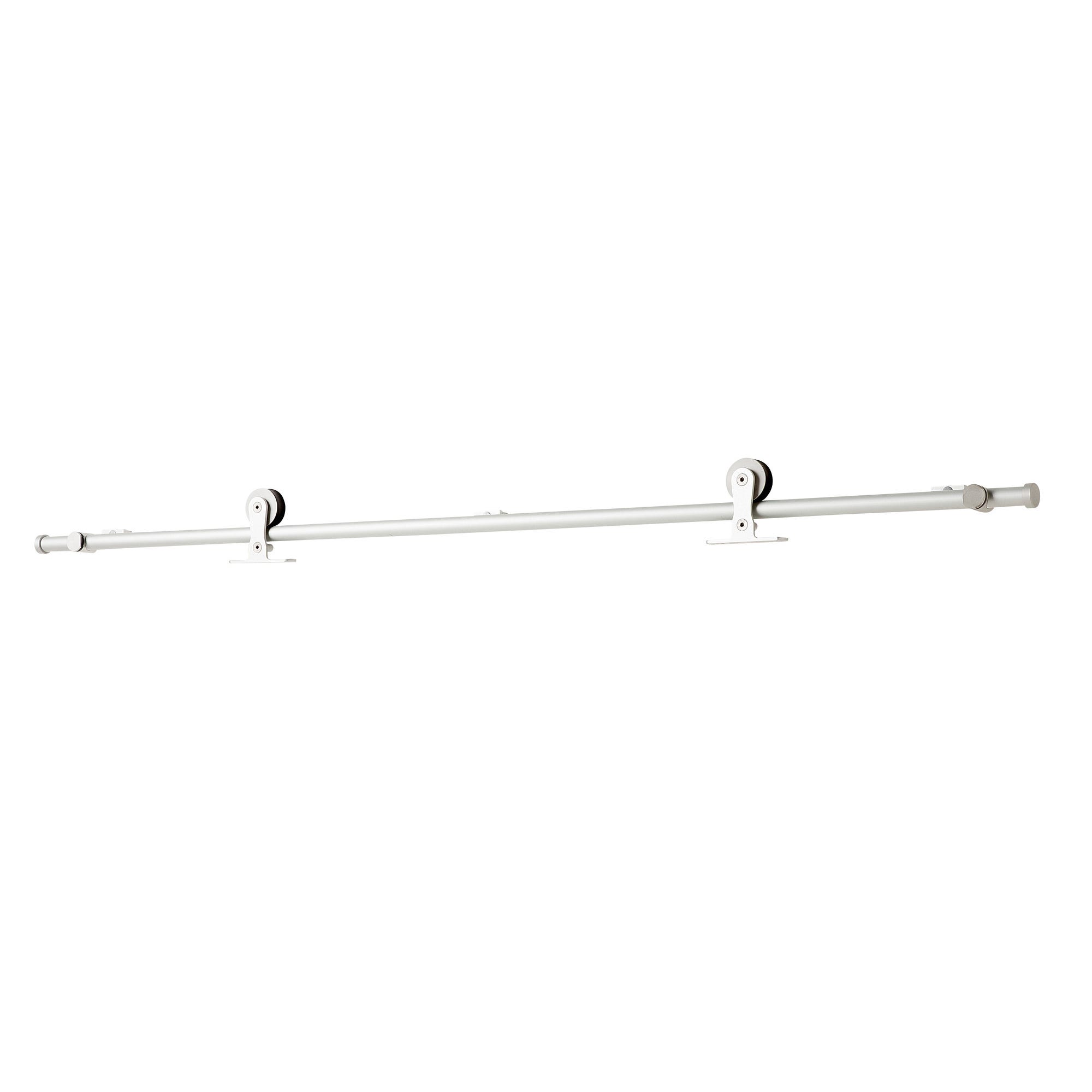 Rail pour porte coulissante Larg.73 cm en applique aluminium blanc 2
