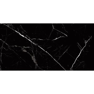 Carrelae intérieur noir effet marbre l.60 x L.120 cm Marquinia