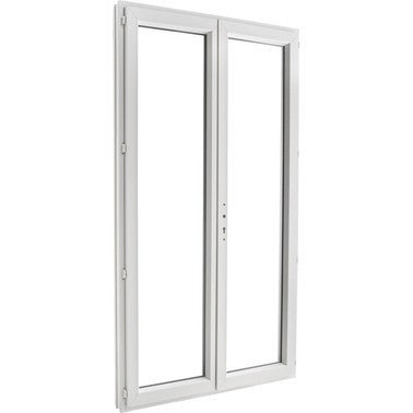porte fenetre pvc 2 vantaux h 205 x l 100 cm closy bricoman