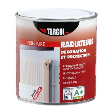 Peinture radiateur blanc brillant 0,5 L - TARGOL