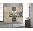 Cuisine complète 255 cm avec électroménagers Chêne clair - Galaxie