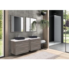 Miroir de salle de bain décor chêne grisé l.80 x H.80 x Ep.2 cm Atlantis 1
