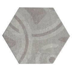 Parement hexagonal gris effet pierre l.15 x L.17,3 cm Cementi 5
