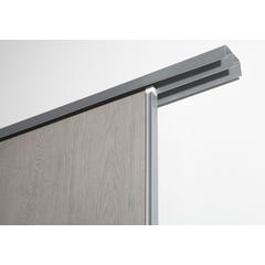 Rails haut et bas gris pour porte coulissante de Long.1,2 m 1