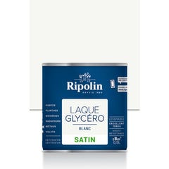 Peinture intérieure et extérieure multi-supports glycéro satin blanc 0,5 L - RIPOLIN