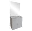 Meuble salle de bain simple vasque blanc l.80 x H.80 x P.45 cm Abby