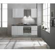 Cuisine complète 195 cm avec électroménagers Blanc laqué - Mystral
