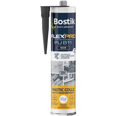 Mastic colle et joint haute performance noir 300 ml Flexpro Pu 811 - BOSTIK 0
