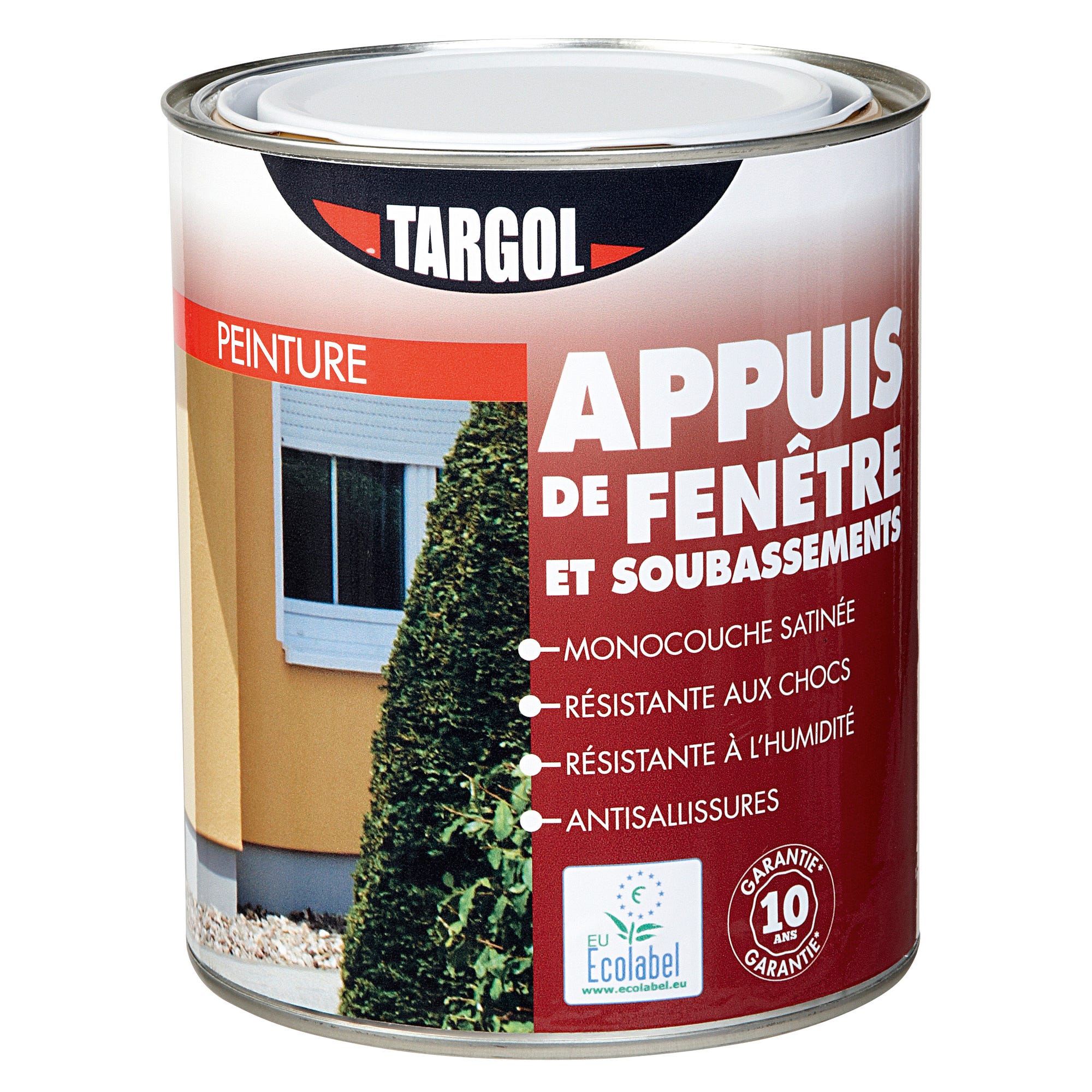 Peinture extérieure appuis de fenêtres et soubassement blanc 1 L - TARGOL 0
