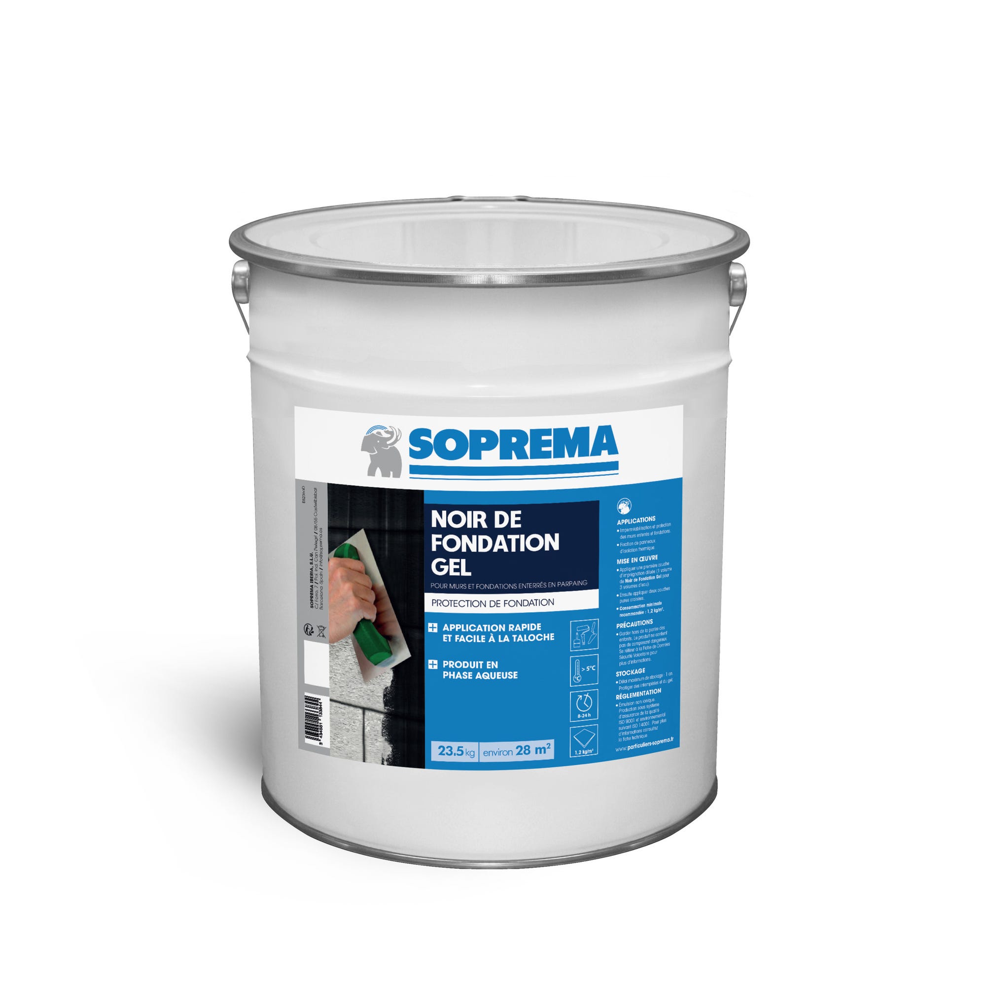 Imperméabilisant pour protection de fondation gel 23,5kg - SOPREMA 0