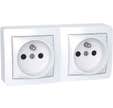 Double prise 2P+T blanc Alrea - SCHNEIDER ELECTRIC