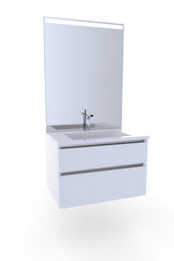 Meuble Britty 2 Blanc 80 Cm Vasque Blanche Bricoman