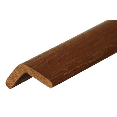 Baguette d’angle arrondie en bois rouge exotique 30 x 30 mm Long.2,4 m - SOTRINBOIS 0
