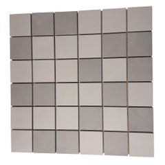 Lot de 5 plaques de mosaïque blanc et gris l.30 x L.30 cm Logis 1