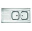 Evier inox à poser 2 bacs