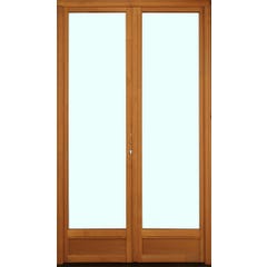 Porte-fenêtre bois H.215 x l.100 cm ouvrant à la française 2 vantaux Pin 0